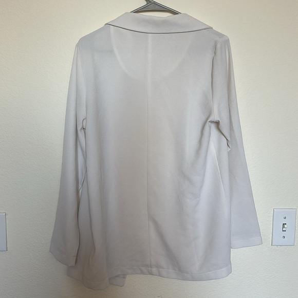 Lush Crepe Casual Blazer Jacket White - Picture 2 of 3